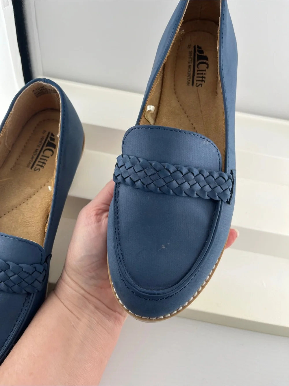 Cliffs by WHITE MOUNTAIN Blue Braided Vamp Loafer